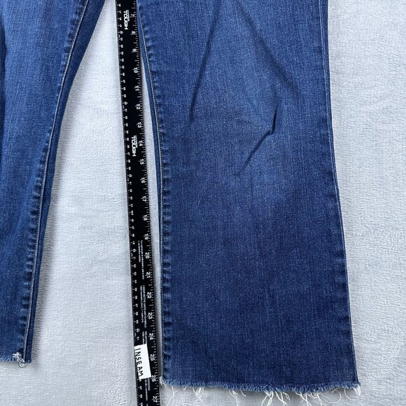 Talbots Signature Bootcut Jeans Womens Size 16/33 Medium Wash Frayed Hem Blue - Picture 8 of 12
